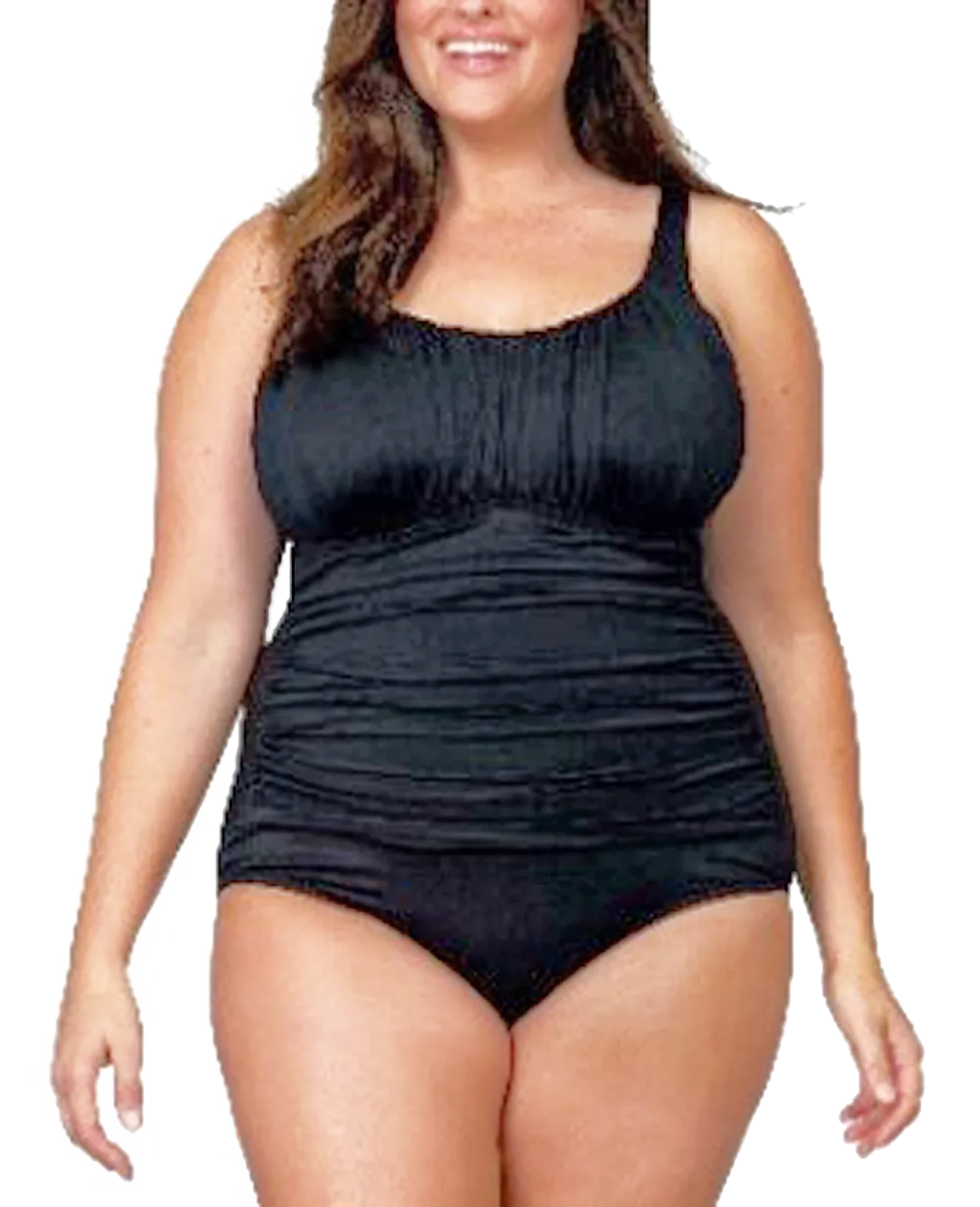 Ladies Beach & Board Ladies Plus Size One-Piece Bold Solid, Structured Swimsuit