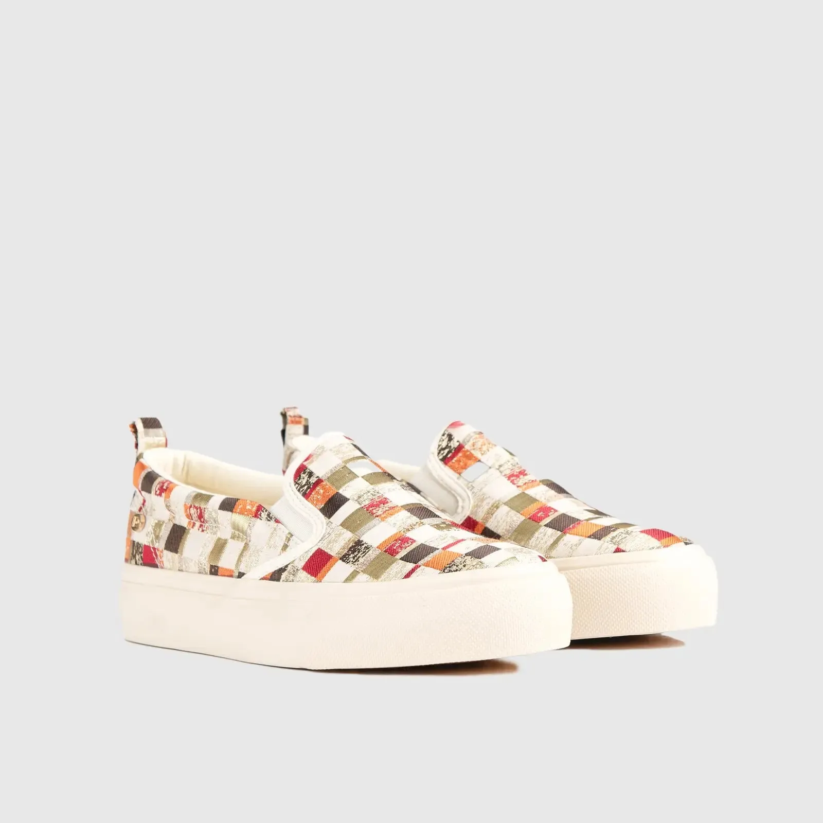 Ladies Slip On Sneaker Red Multi 10528