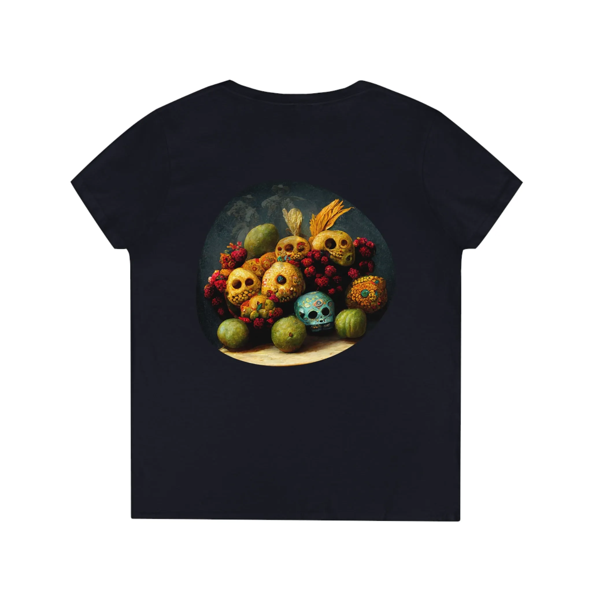 Ladies' V-Neck T-Shirt Día de Muertos