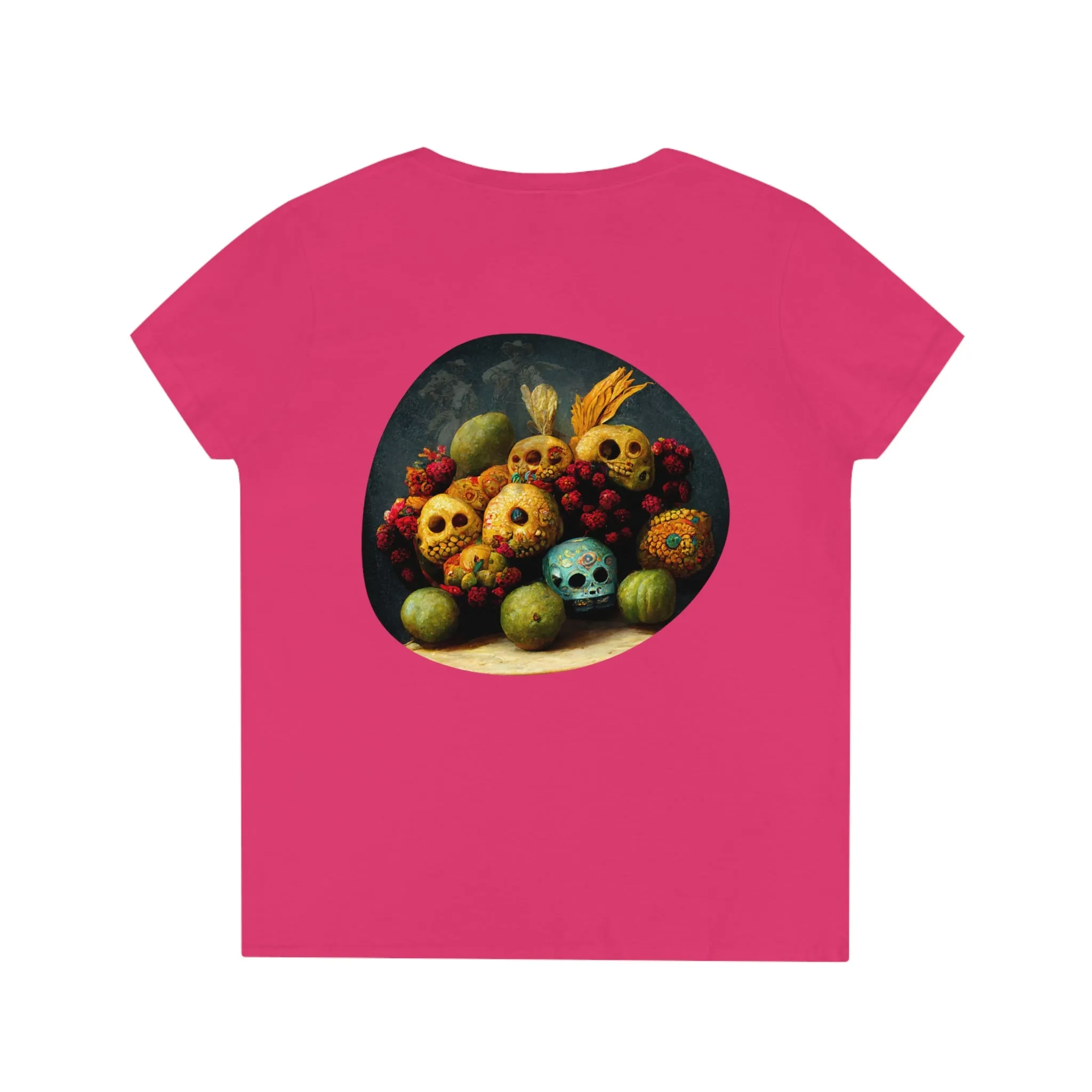 Ladies' V-Neck T-Shirt Día de Muertos
