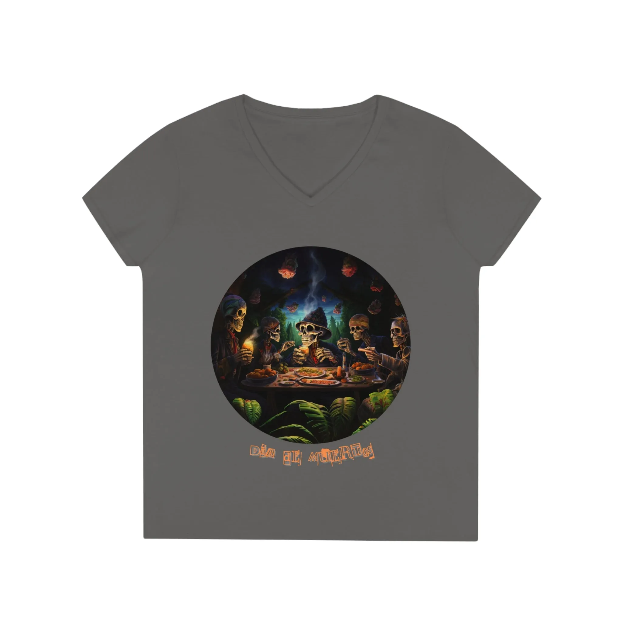 Ladies' V-Neck T-Shirt Día de Muertos