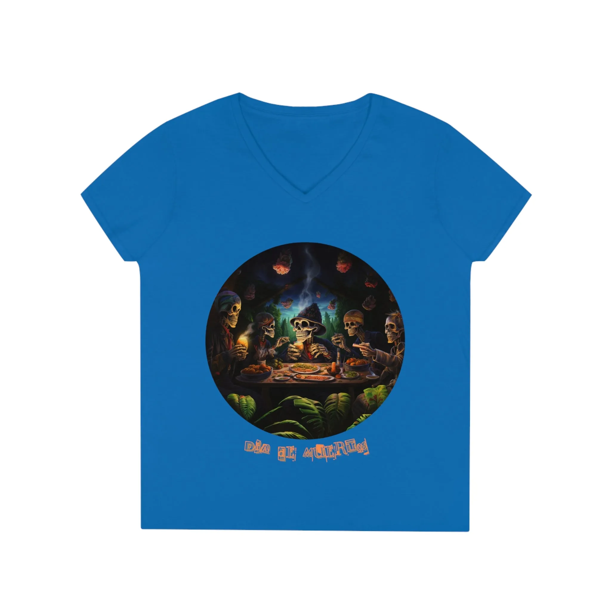 Ladies' V-Neck T-Shirt Día de Muertos