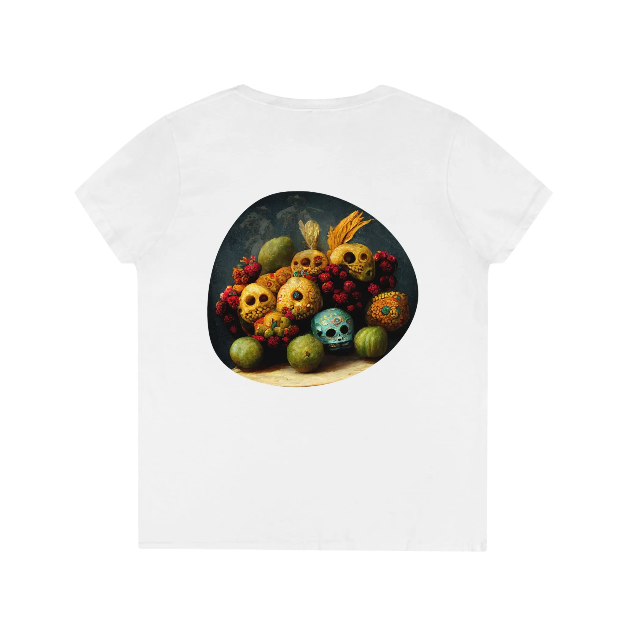 Ladies' V-Neck T-Shirt Día de Muertos