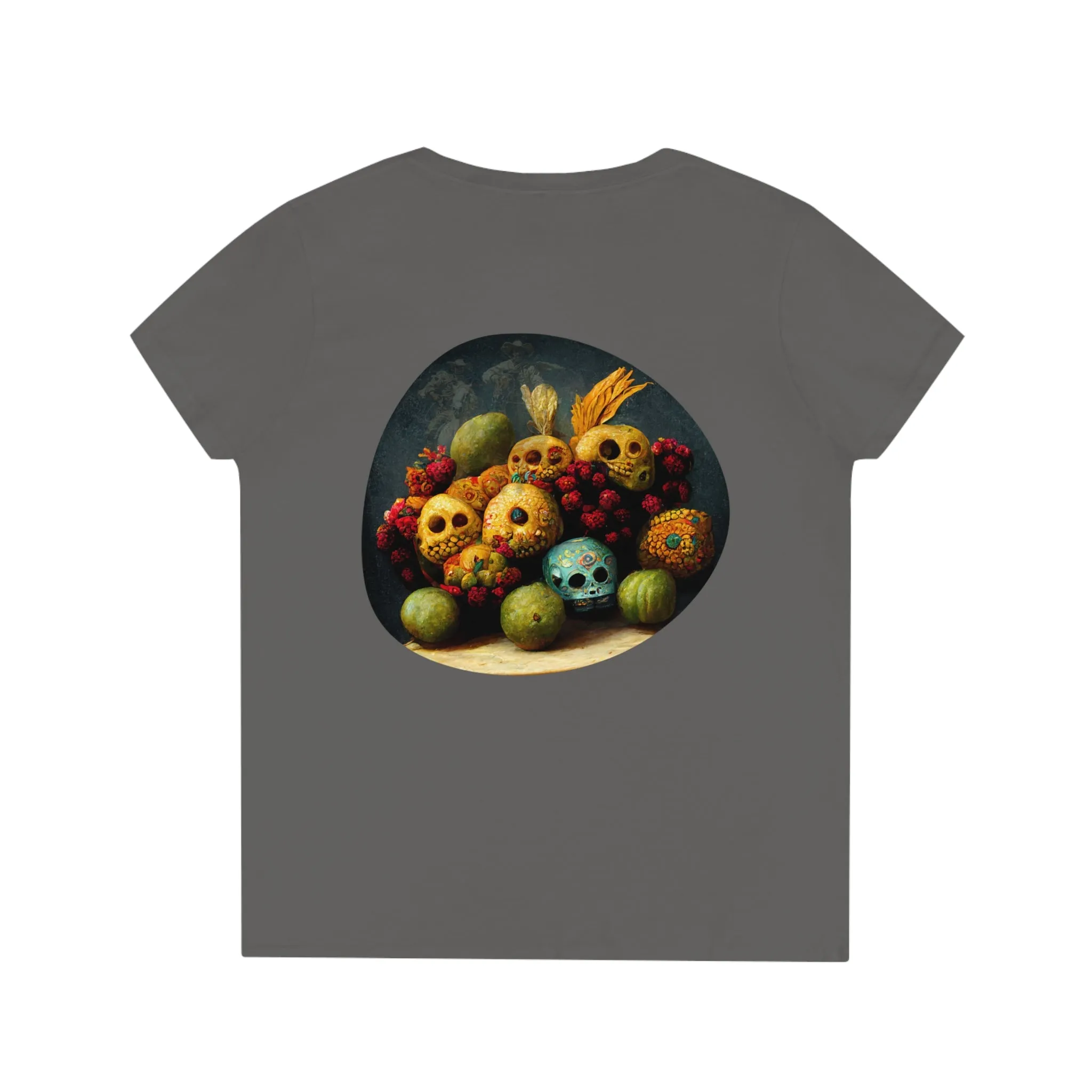 Ladies' V-Neck T-Shirt Día de Muertos