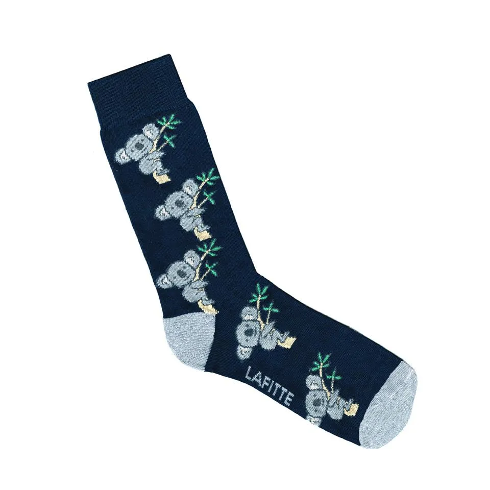 Lafitte Koala Socks - Mauve & Navy