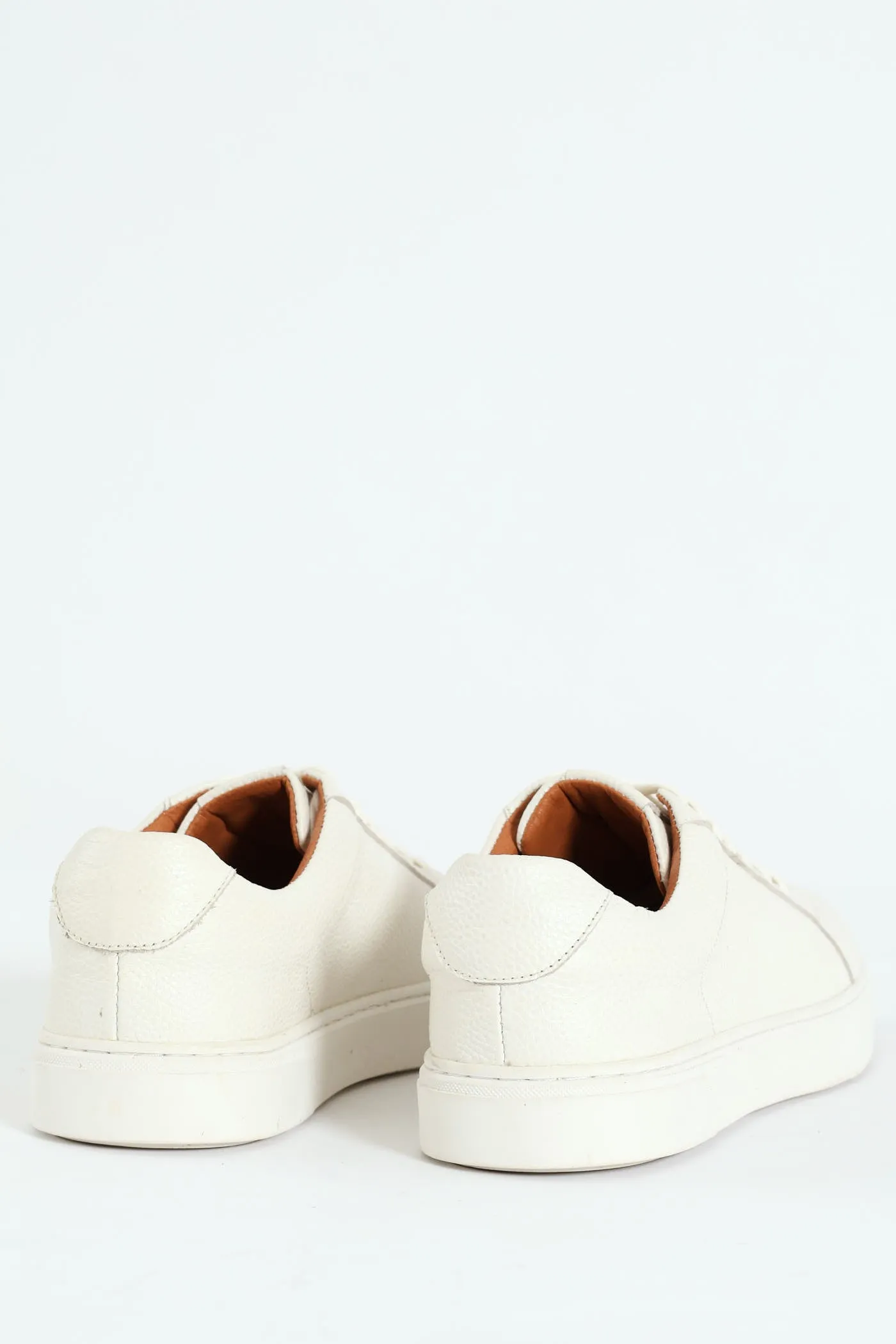 Leather Lace Up Sneaker - White