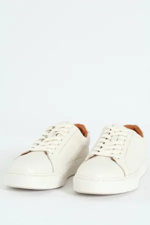 Leather Lace Up Sneaker - White