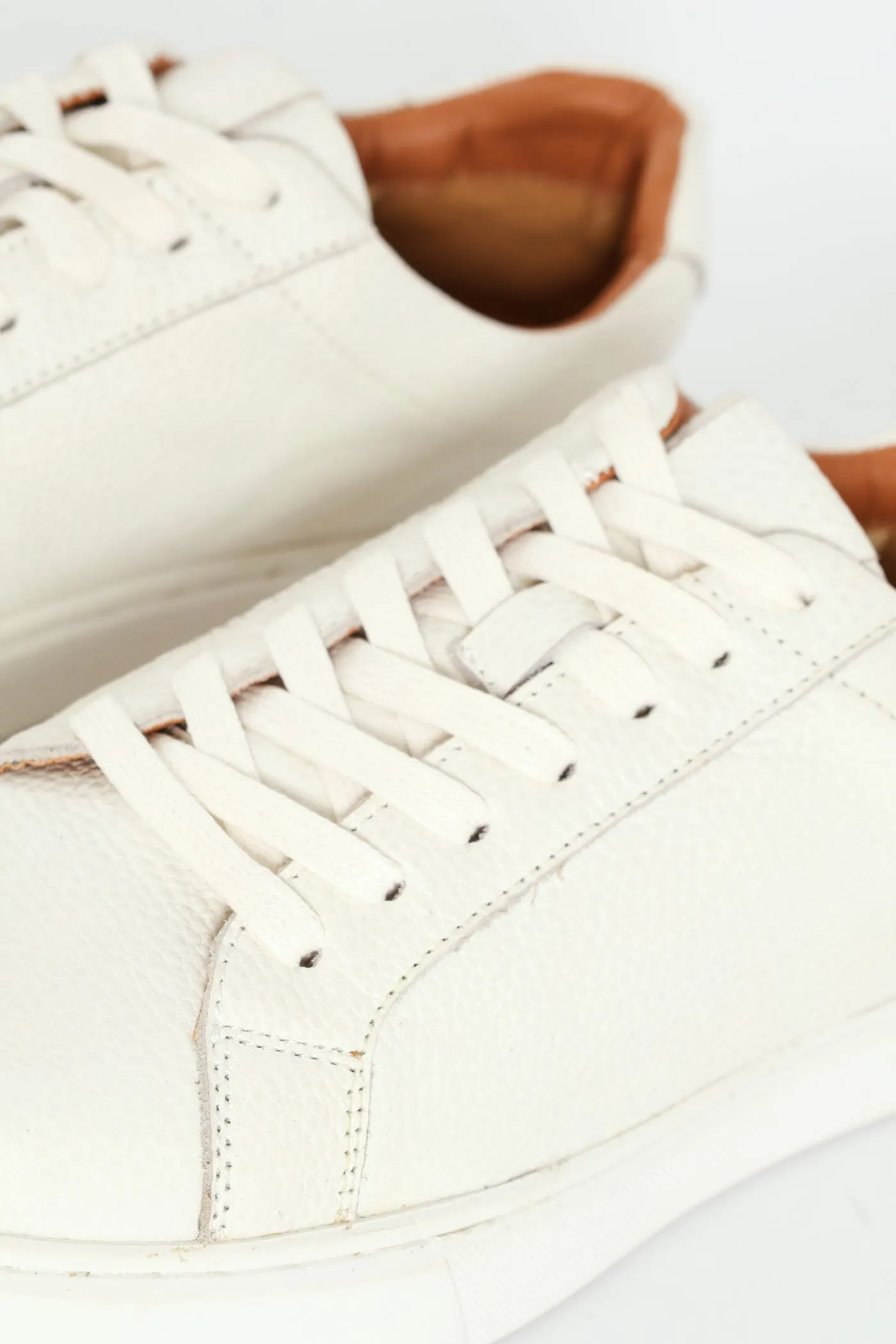 Leather Lace Up Sneaker - White
