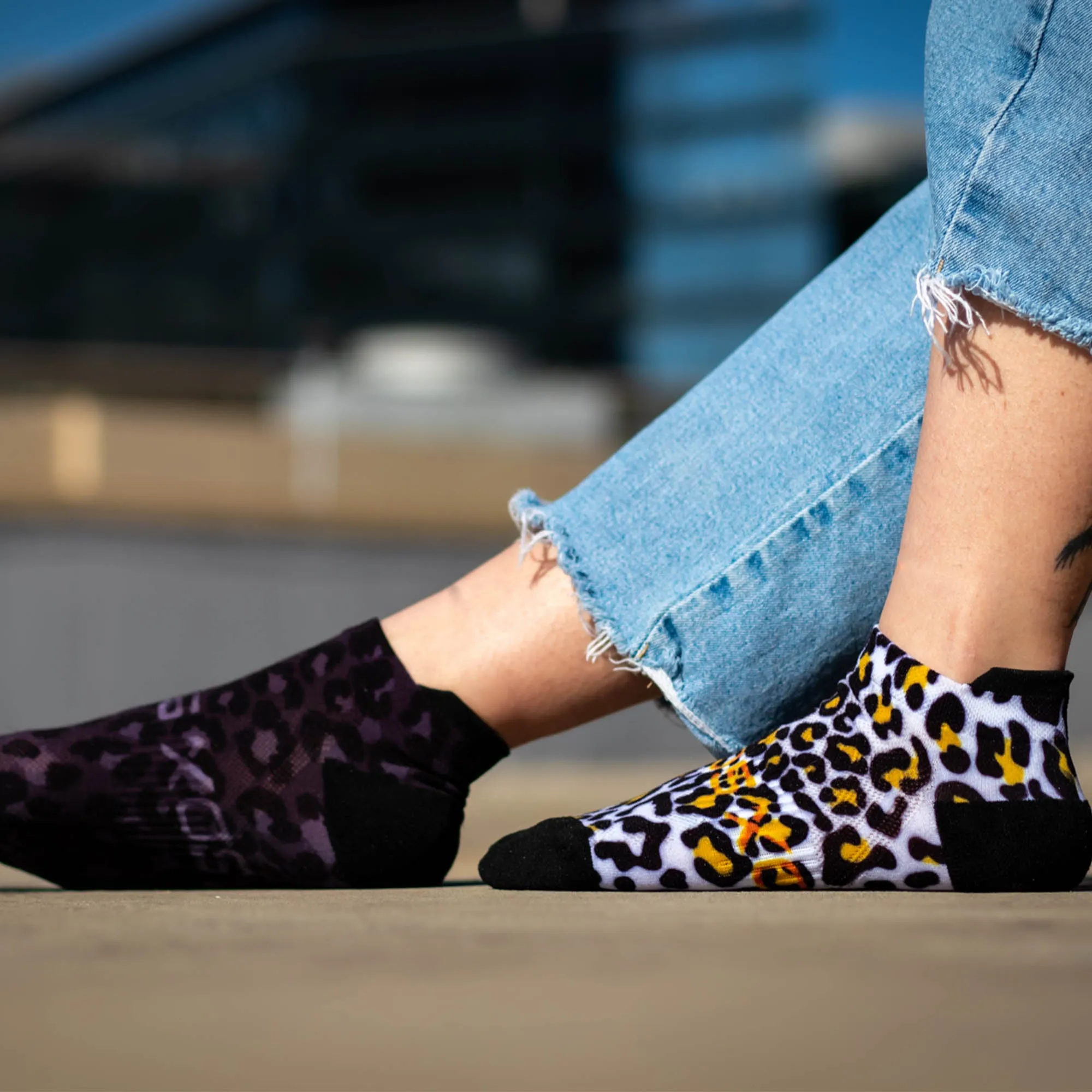 Leopard Black Tab Socks