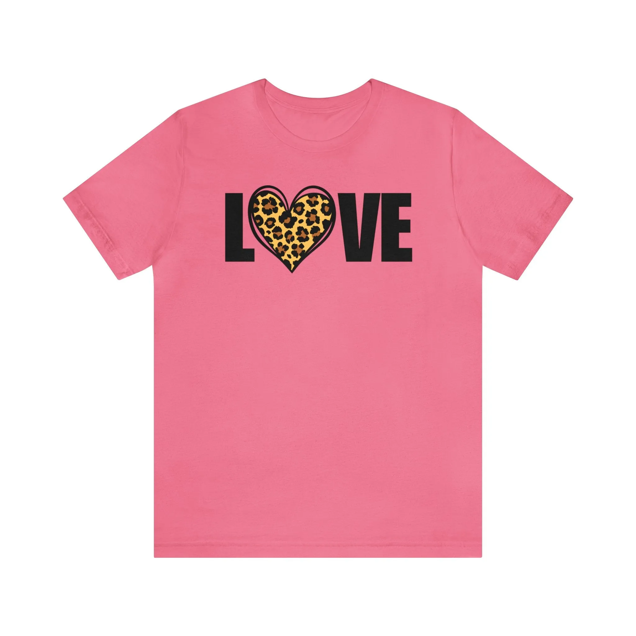 Leopard Heart Happy Valentine's Day T-Shirt | Sweetheart Love Tee |  Bella Canvas 3001 Unisex |  I Love You Short Sleeve Tshirt