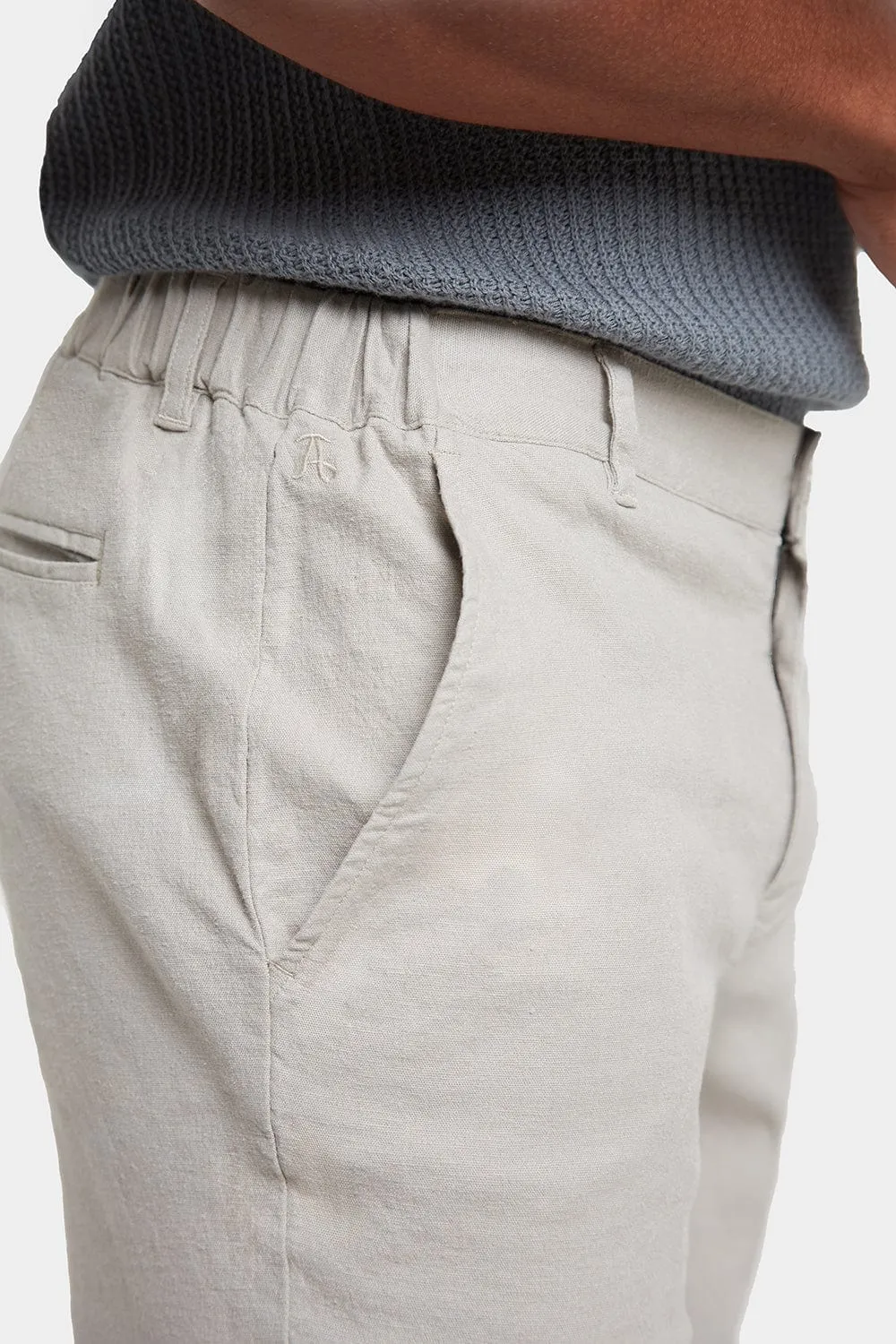 Linen-blend Trousers in Stone