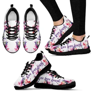 Live Love Laugh Women's Sneakers Black Soles
