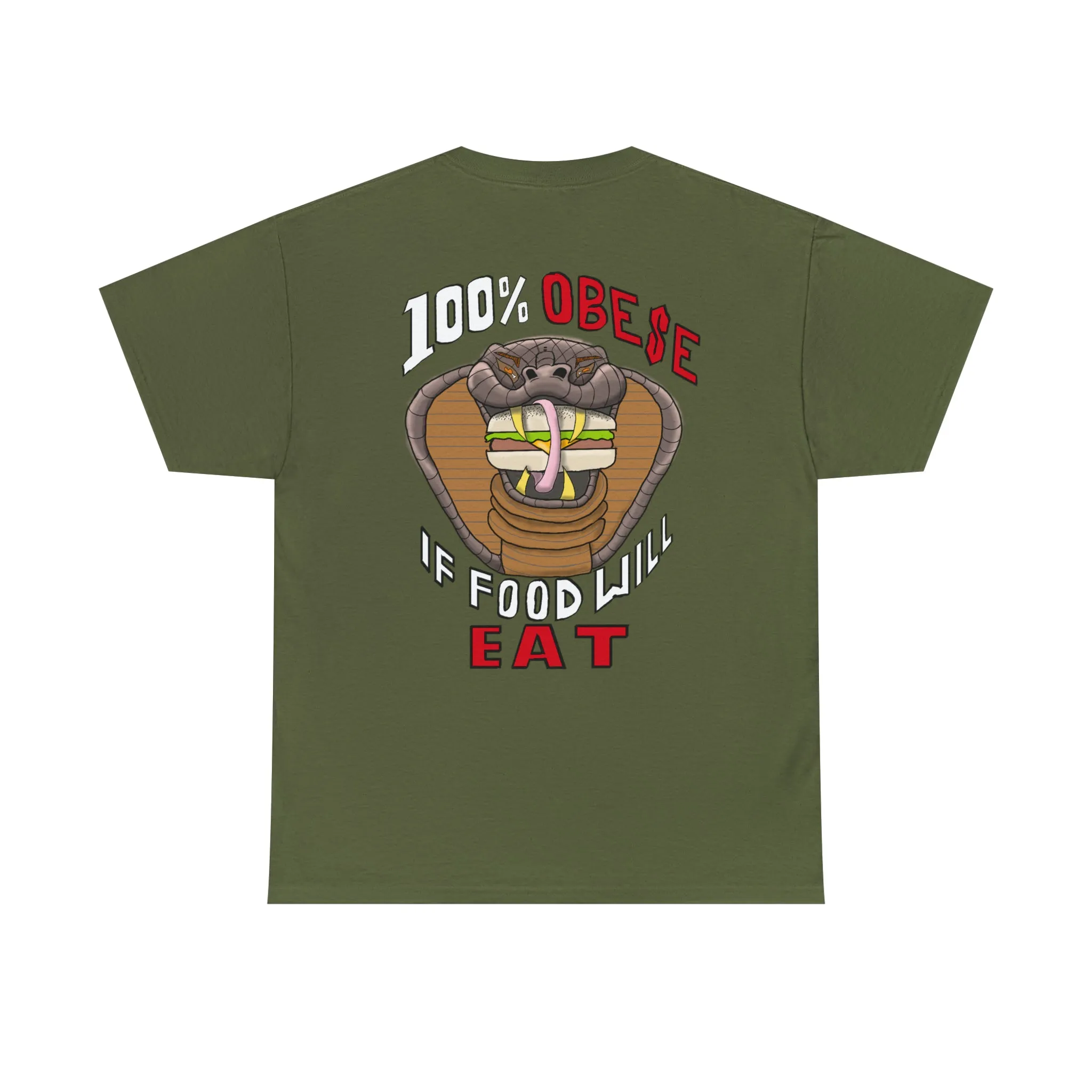 Logo Front/If Food Will Eat on Back (Unisex Heavy Cotton Tee)