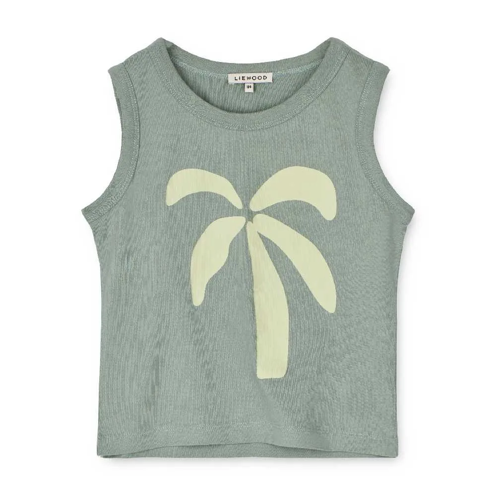 Lonvo Print Tank Top aus Jersey 100% Bio Baumwolle GOTS