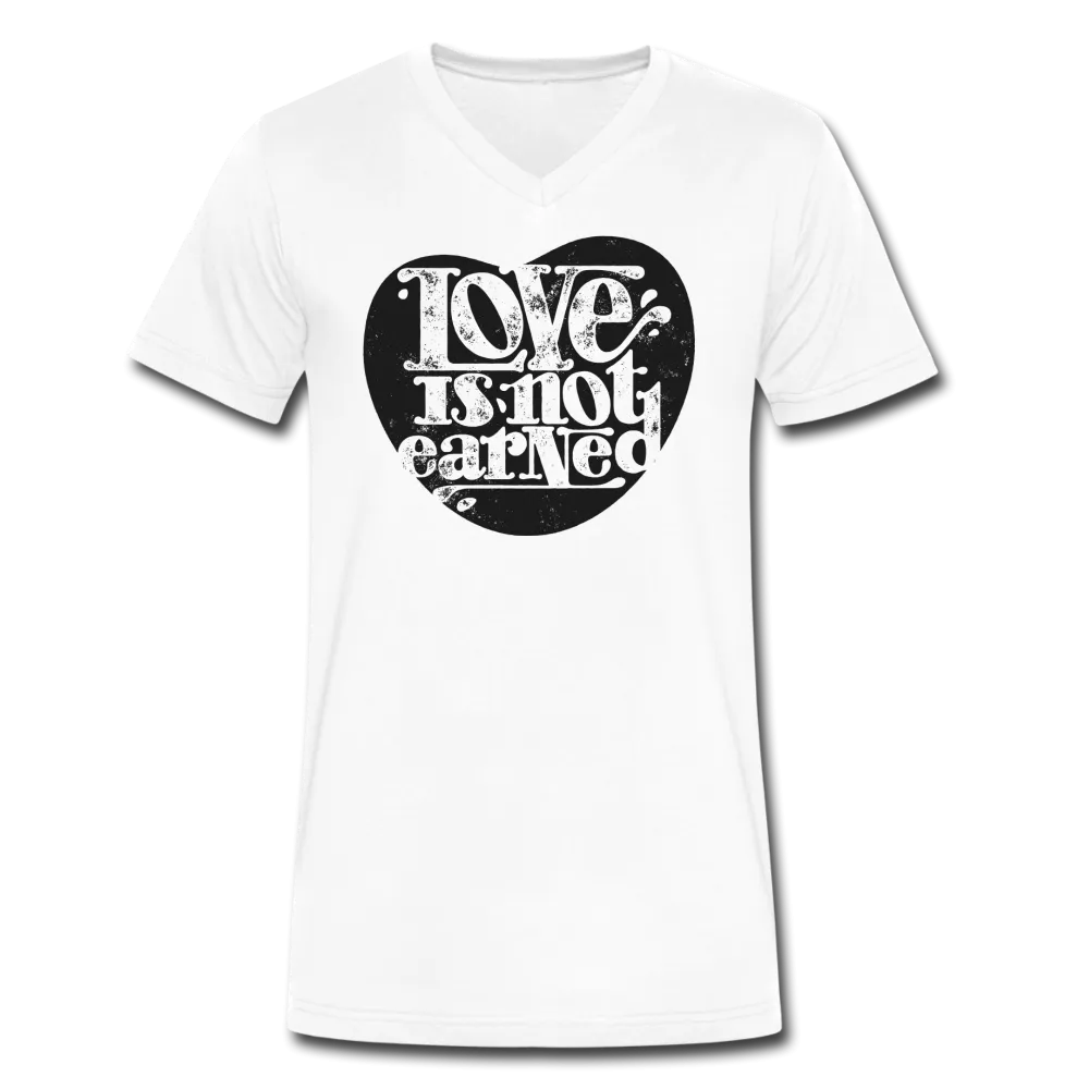 Love is Not Earned | Men's V-Neck T-Shirt | Agape Flashcards