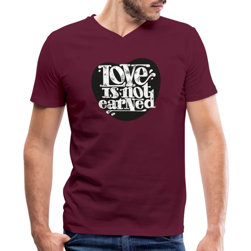 Love is Not Earned | Men's V-Neck T-Shirt | Agape Flashcards