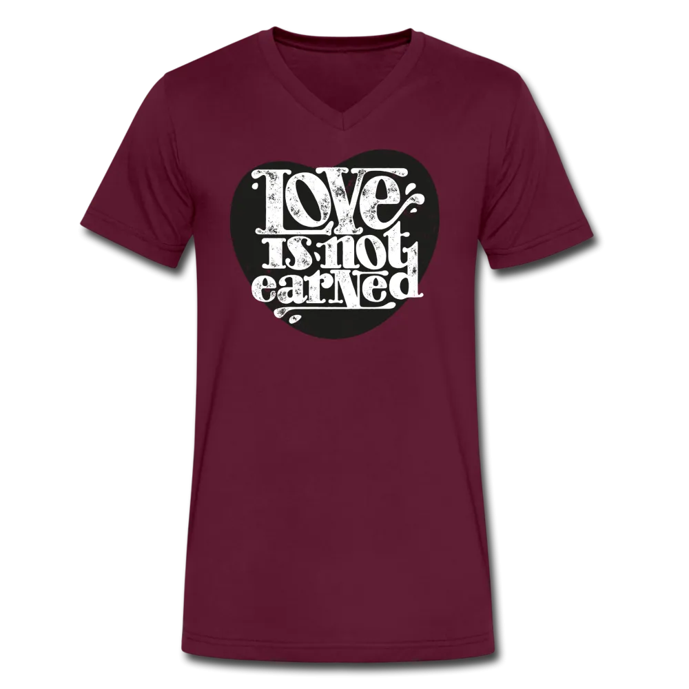 Love is Not Earned | Men's V-Neck T-Shirt | Agape Flashcards