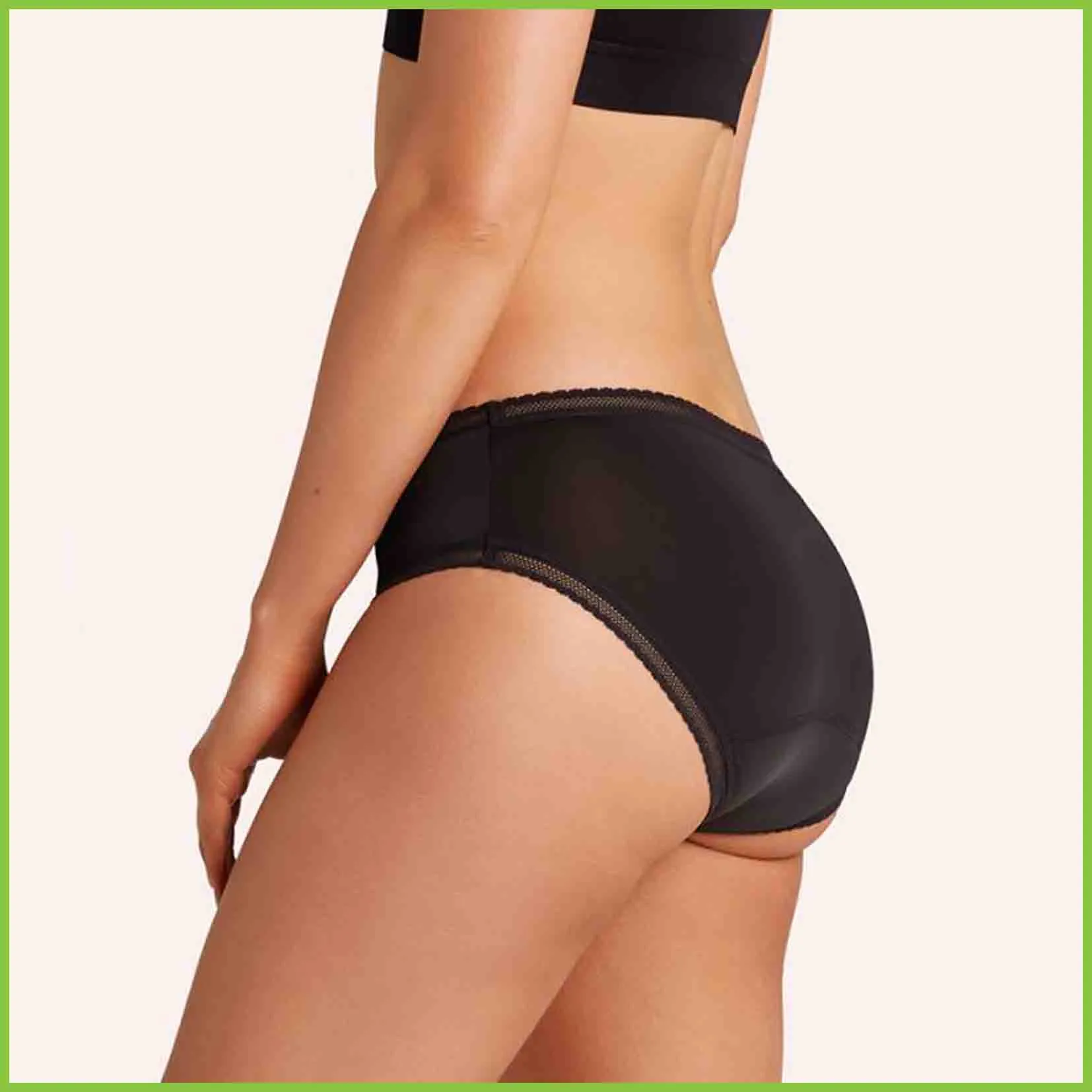 Love Luna Period Underwear - Bikini Brief (15ml) - Black