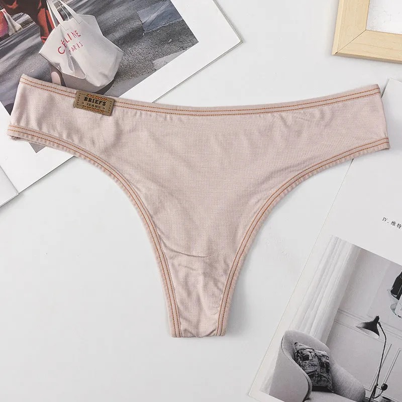 Low-waist ladies briefs one-piece thong breathable