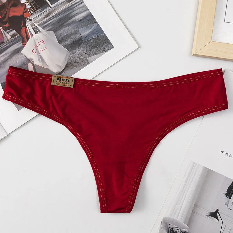 Low-waist ladies briefs one-piece thong breathable