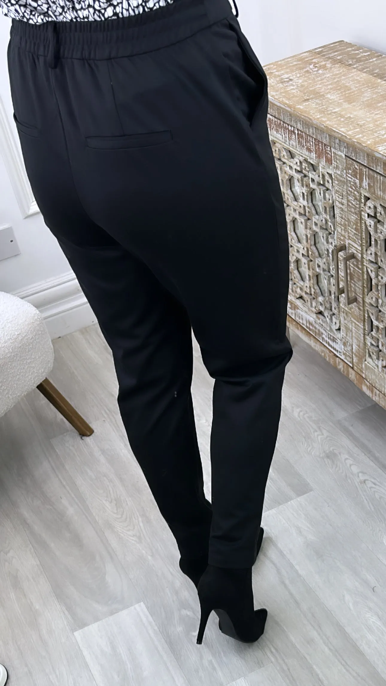 Lucca Black Tapered Trousers