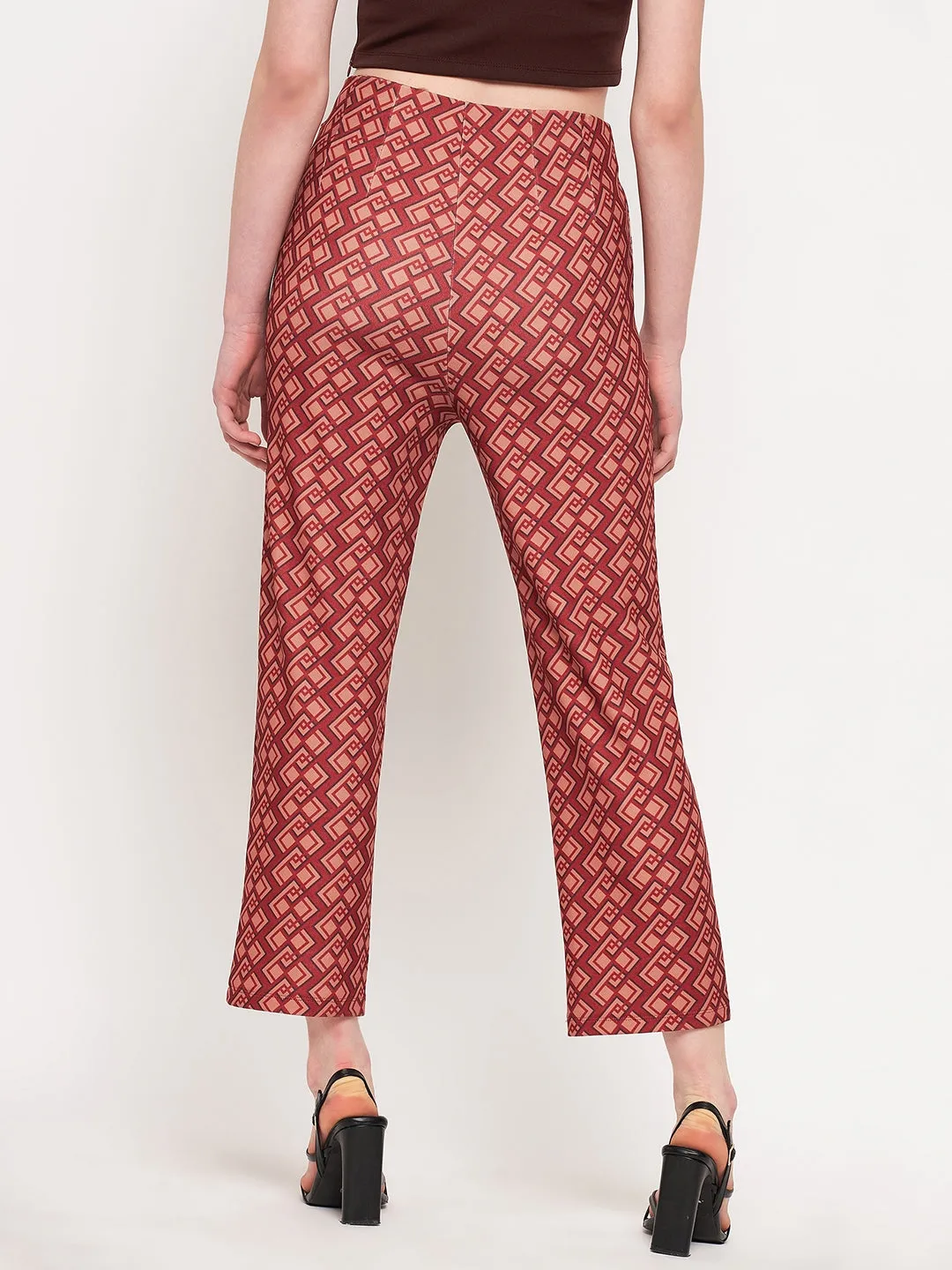 Madame Printed Rosewood Trouser