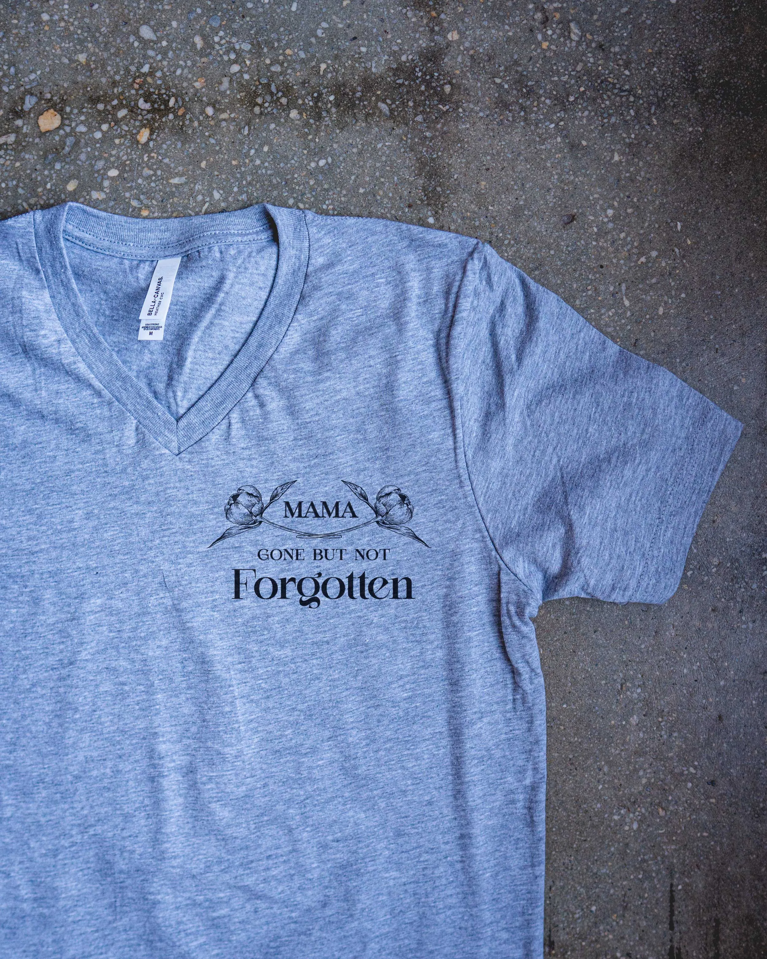 Mama, Gone But Not Forgotten Adult V-neck T-shirt