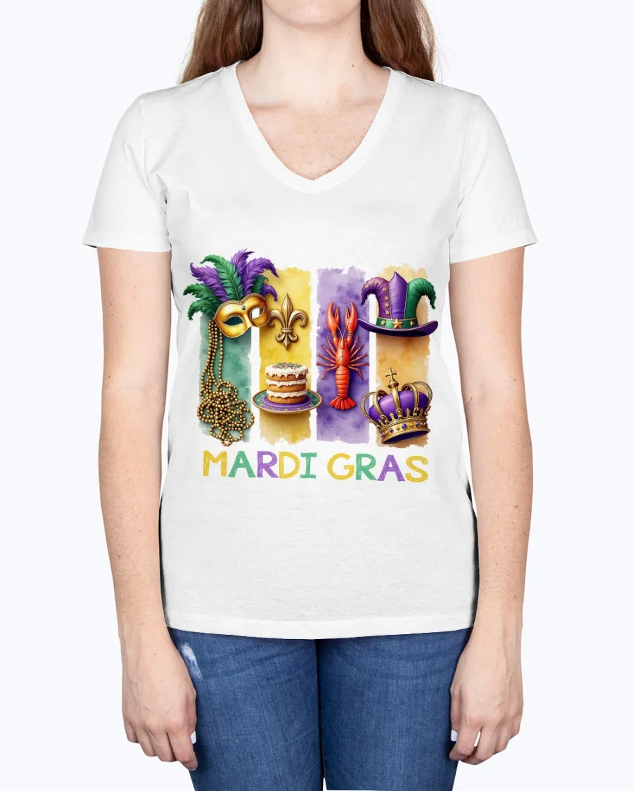 Mardi Gras paintstroke-1 - T-Shirt, V-Neck & Tank