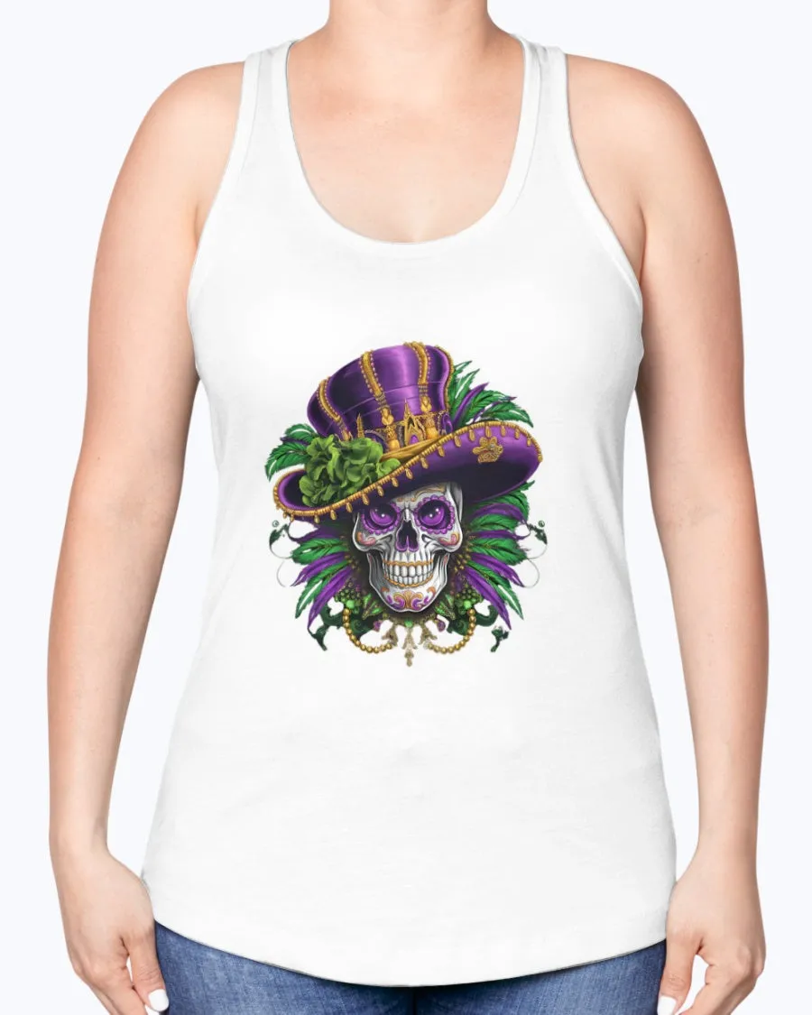 Mardi Gras Skull-hat - T-Shirt, V-Neck & Tank