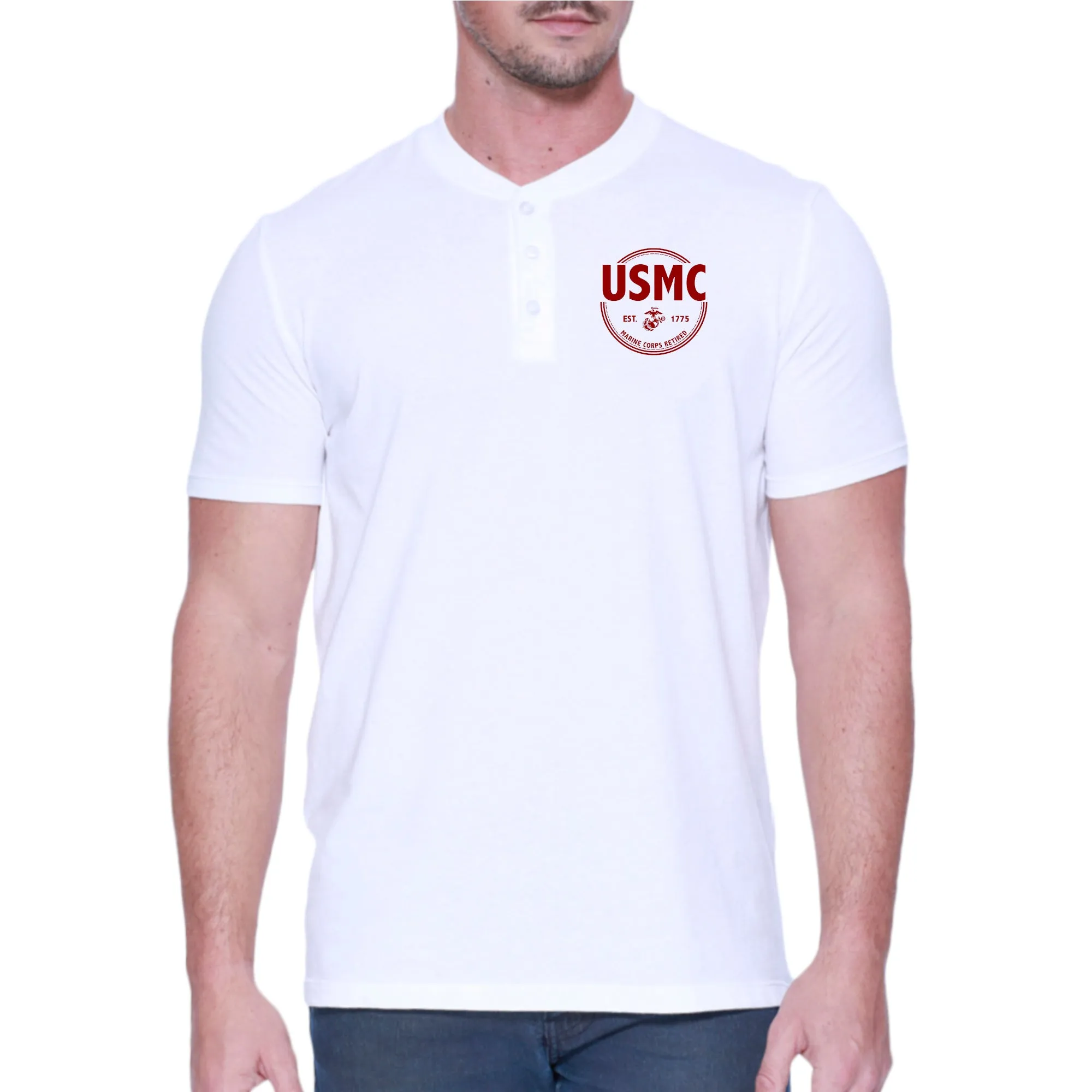 Marines Retired Mens Henley T-Shirt
