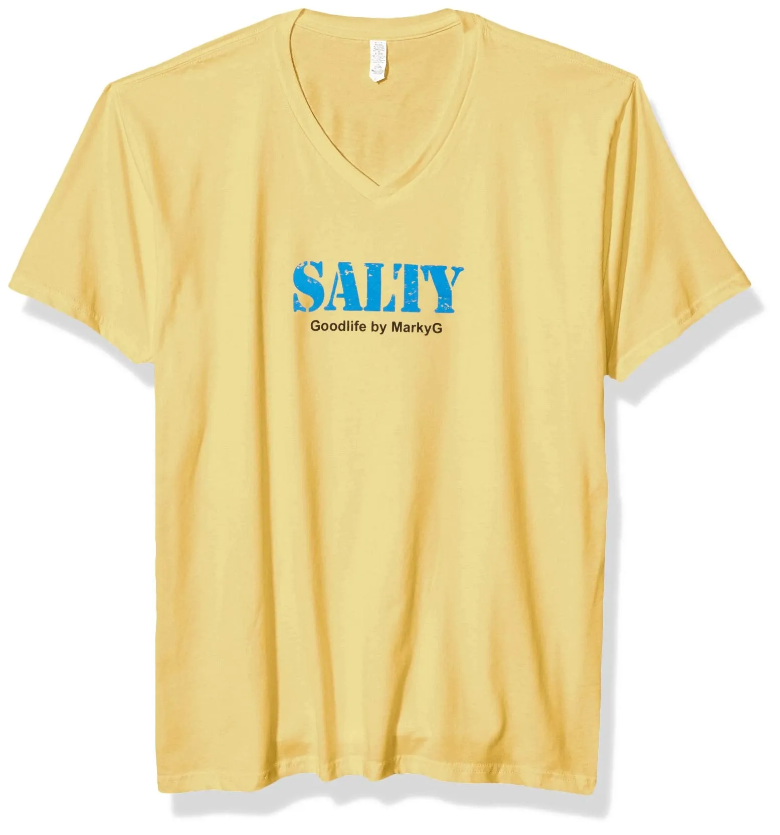 Marky G Apparel Men's San Sebastian Graphic Printed Premium Tops Fitted Sueded Short Sleev V-Neck T-Shirt