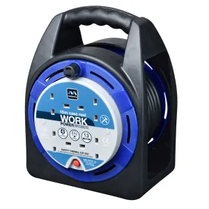 Masterplug HST1513/4BL 4 Socket 15m 13A Case Reel - Blue