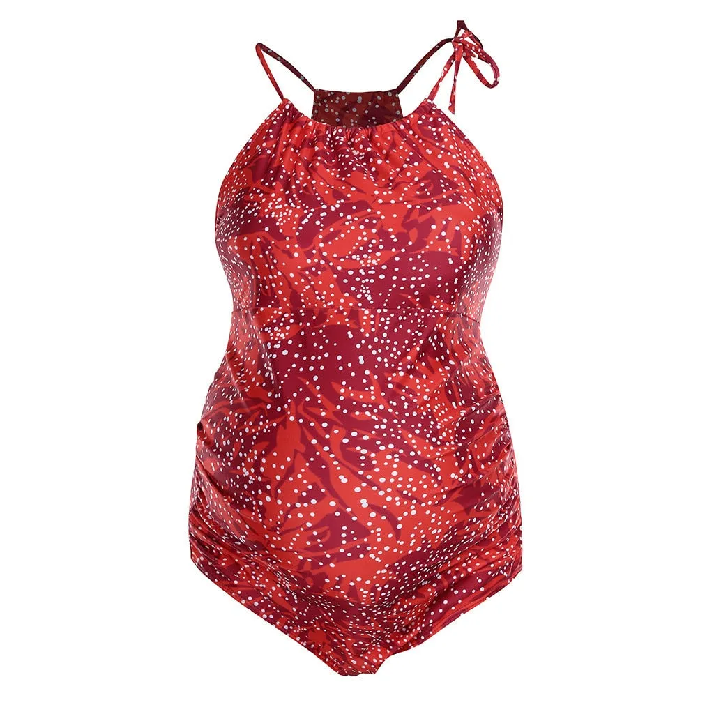 Maternity Women swimwear Ruffled one piece Swimsuit