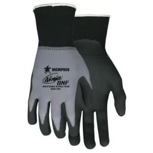 MCR Safety Ninja BNF Gloves, 2X-Large, Black/Gray, 10 1/2 in, Work, N96790XXL