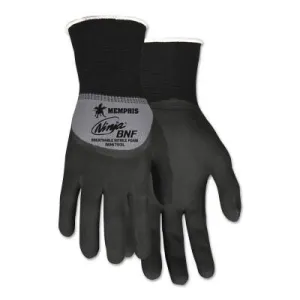 MCR Safety Ninja BNF Gloves, Large, Black/Gray, 9 17/20 in, Work, N96793L