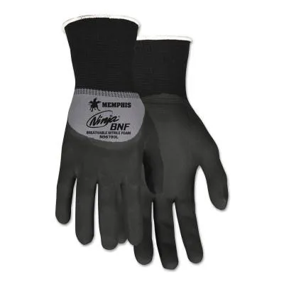MCR Safety Ninja BNF Gloves, Medium, Black/Gray, 9 1/4 in, Work, N96793M