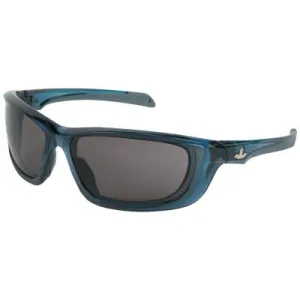 MCR Safety USS Defense Safety Glasses, Clear Polycarbonate, MAX6, Dark Blue Frame, UD122P