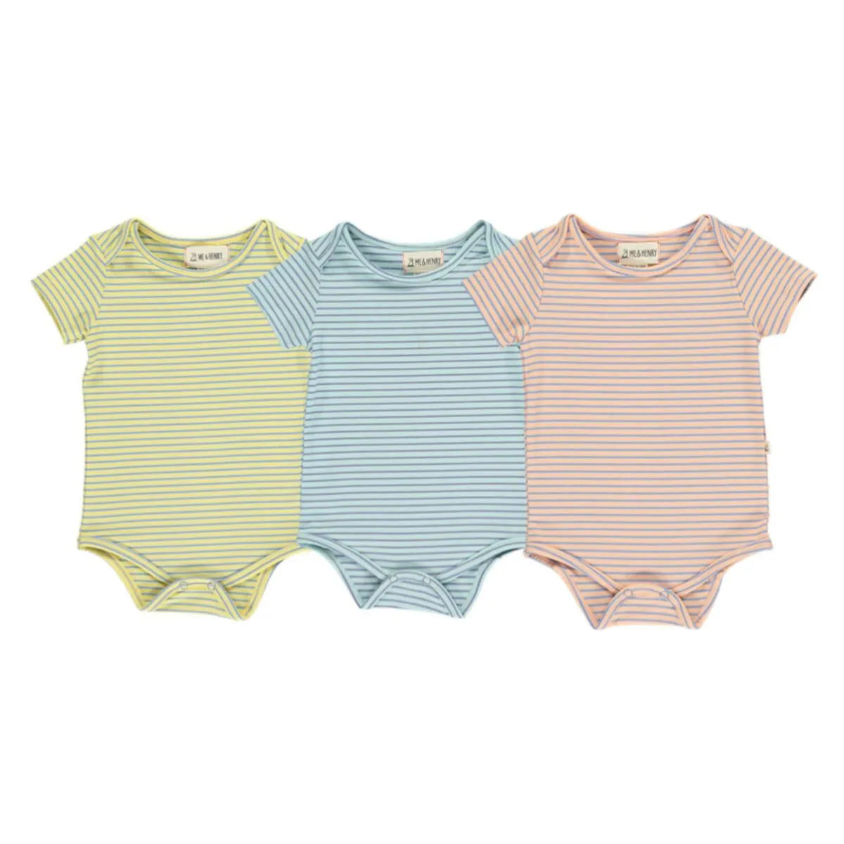 Me   Henry Walty Stripe Cotton Short Sleeve Onesie