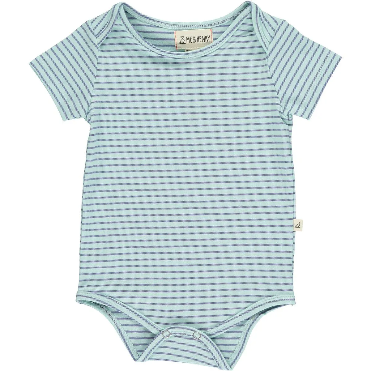 Me   Henry Walty Stripe Cotton Short Sleeve Onesie