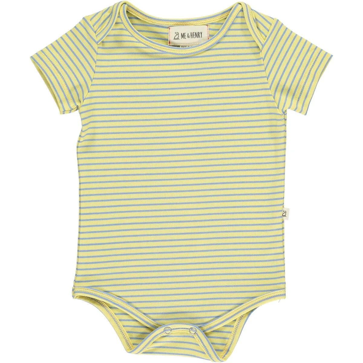 Me   Henry Walty Stripe Cotton Short Sleeve Onesie