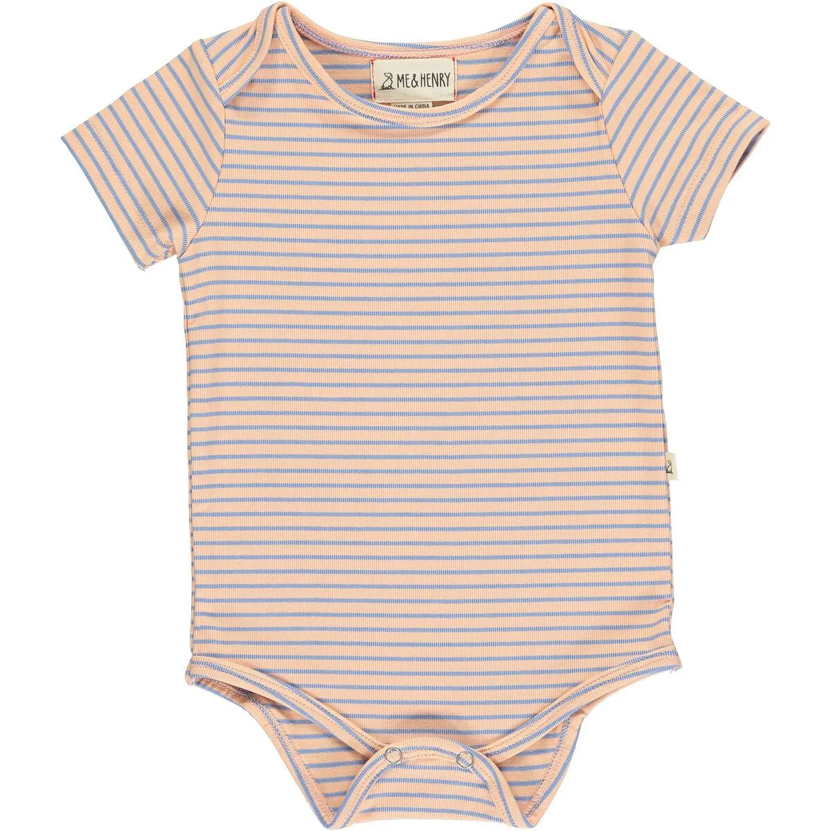 Me   Henry Walty Stripe Cotton Short Sleeve Onesie