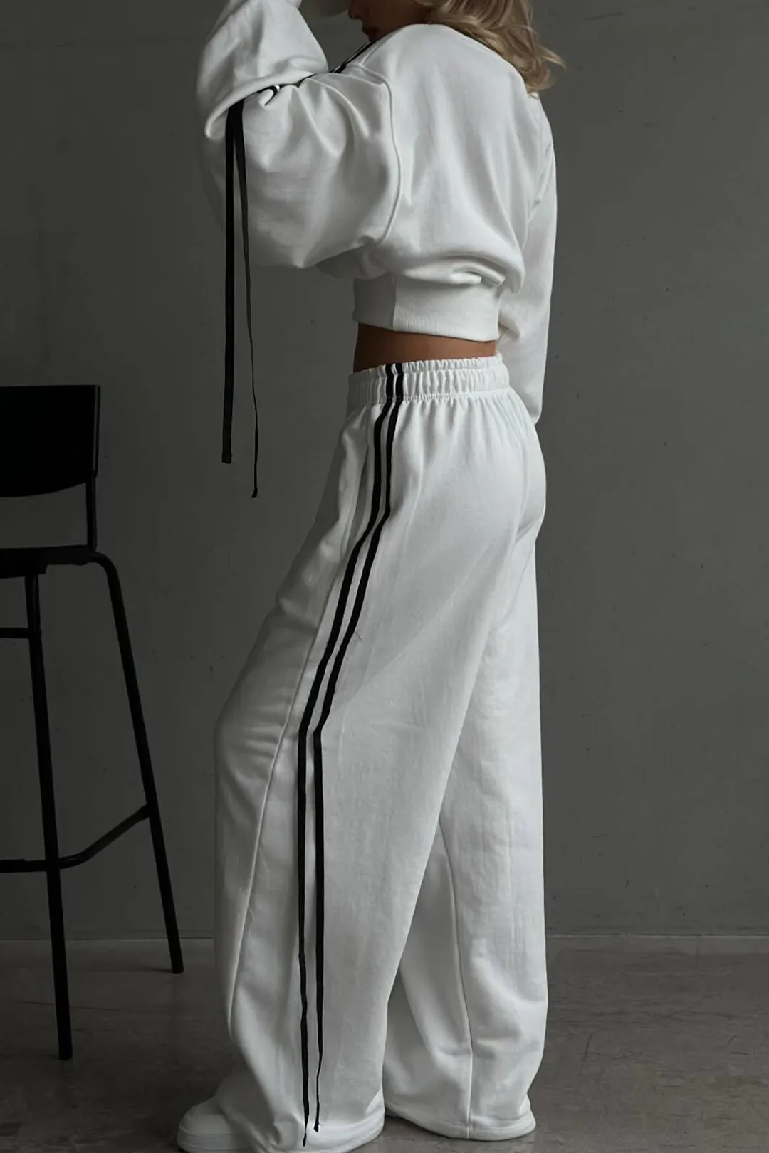 Melantha - Modern Tie Up Design Woman's Wide Leg Trousers