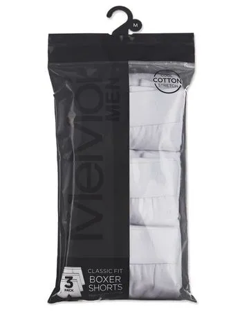 Memoi Mens Classic Fit Cotton Boxer Briefs - White 3-Pack MU-8400