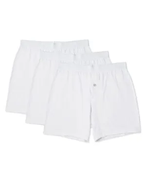 Memoi Mens Classic Fit Cotton Boxer Briefs - White 3-Pack MU-8400