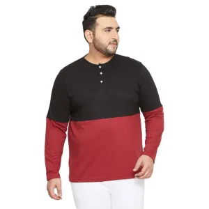 Men Plus Size Hillshire Colorblock Henley Tshirt