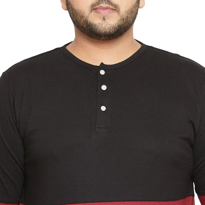 Men Plus Size Hillshire Colorblock Henley Tshirt