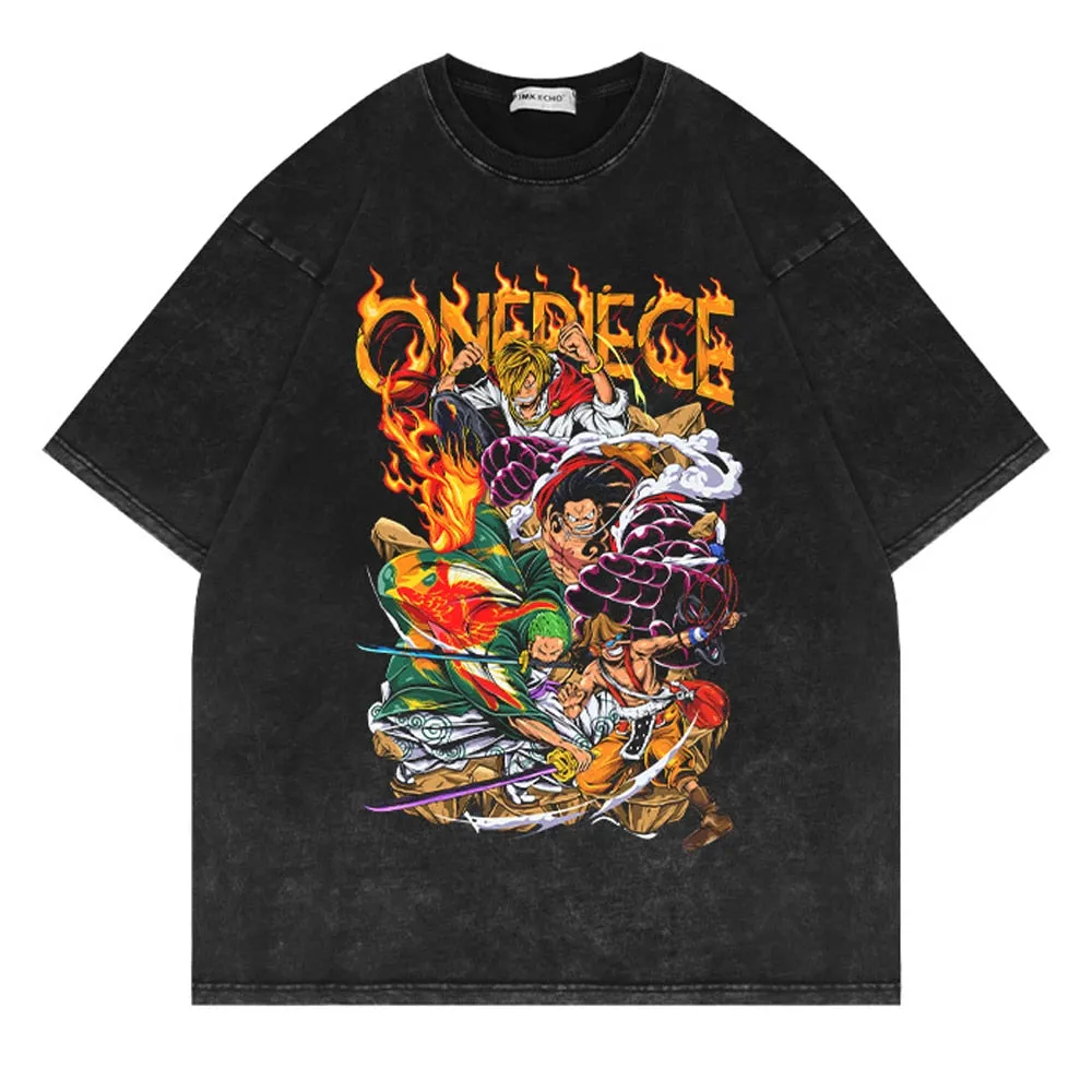 Men T-Shirts Anime Print Streetwear