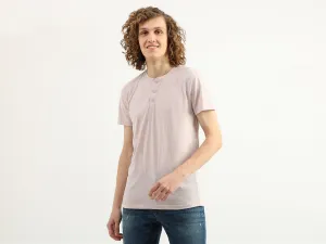 Men Textured V-Neck T-Shirt