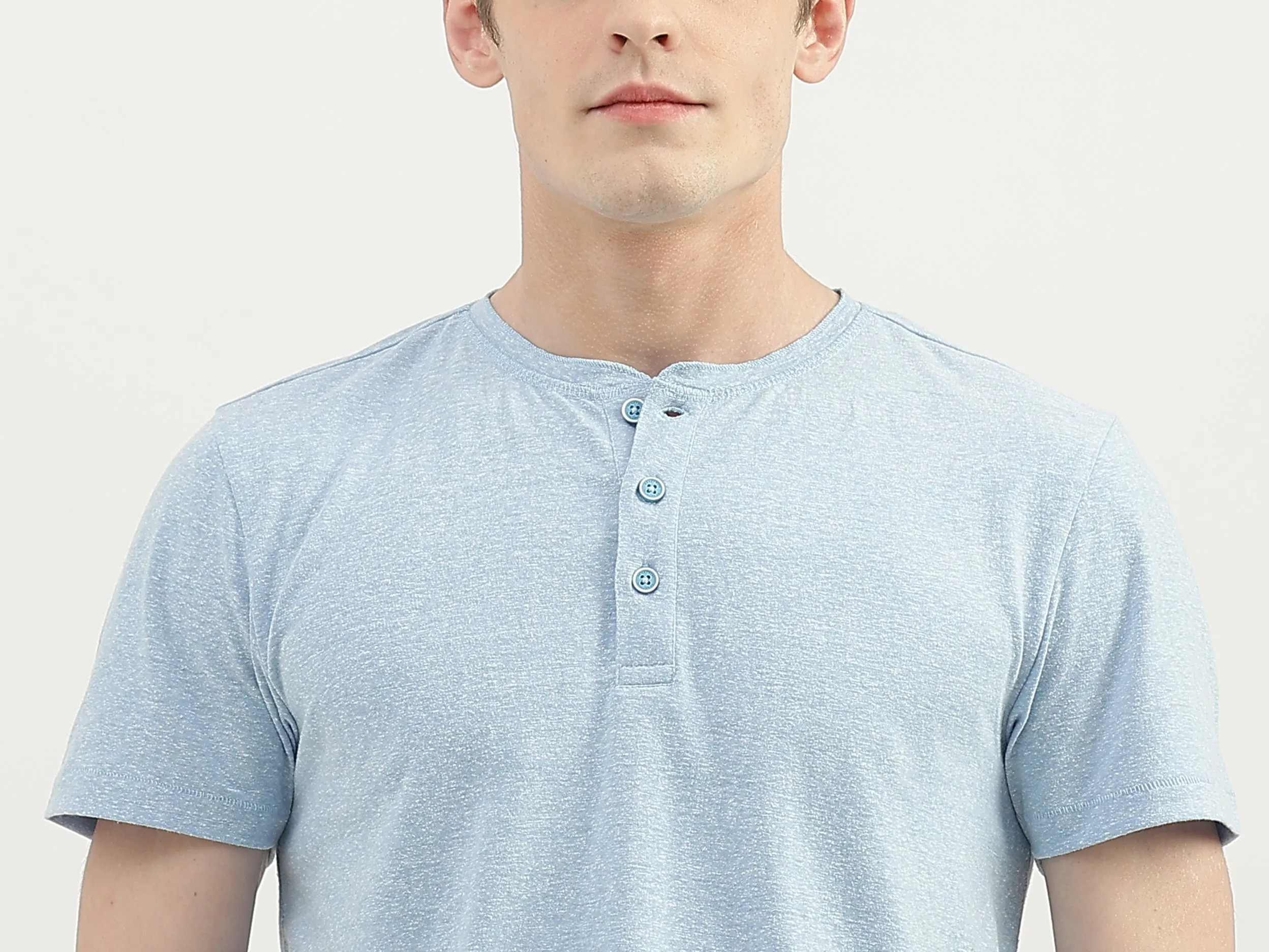 Men Textured V-Neck T-Shirt