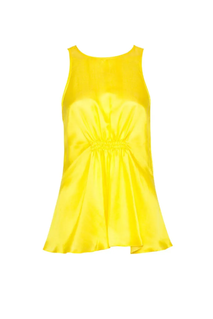 MENESTHO' - Original Silk Modal Yellow Top